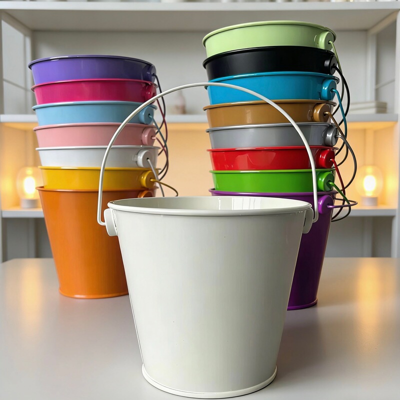 Wholesale 12cm Small Tin Bucket Craft Potted Bucket Can Be Hung Tin Bucket Scented Candle Creative Container Bucket