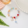 Colored bucket bead white butterfly bracelet #SZ622