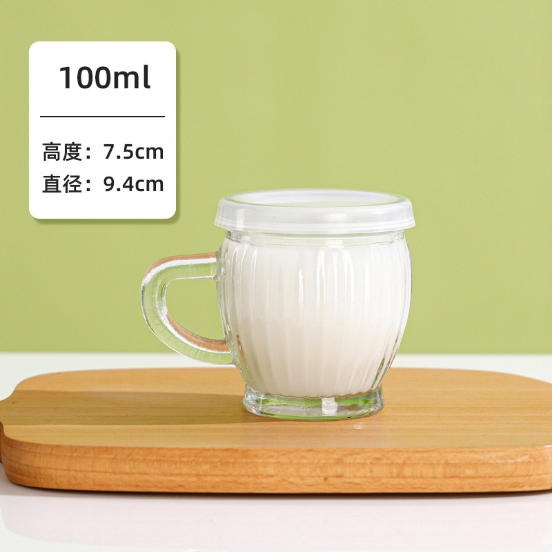 蓋付きスポットシルク透明プリンボトル 500 ミリリットル牛乳瓶飲料増粘ガラス詰め替え空ボトル卸売|undefined