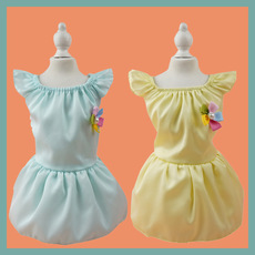 宠物狗狗裙子夏装薄款柔软荷叶边裙糖果色小型犬公主裙工厂