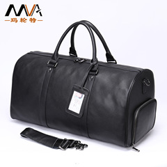 Travel bag genuine leather men's short-distance travel bag large capacity moving luggage bag business trip portable luggage bag for men