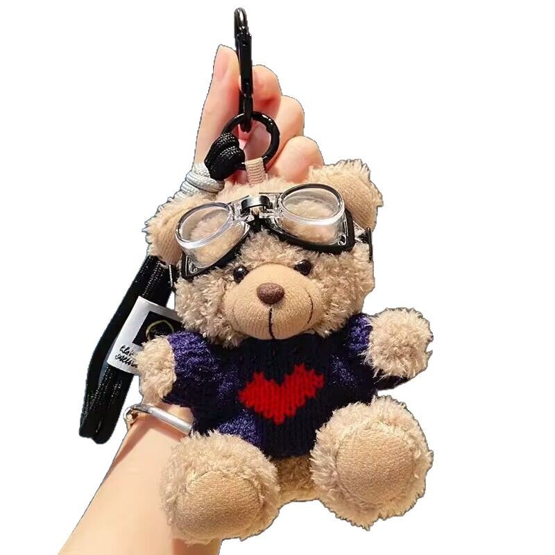 Boutique suéter oso llavero bolso colgante creativo muñeco de peluche lindo oso oso muñeca pareja novia colgante lote