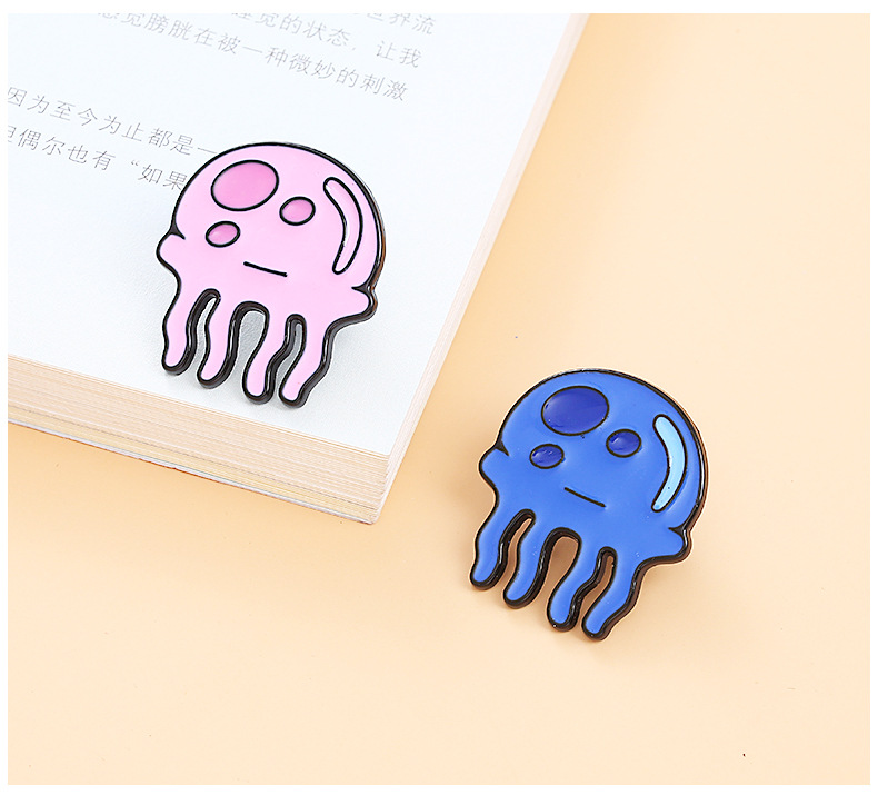 Cartoon Style Pin Jellyfish Alloy Enamel Women's Brooches display picture 2