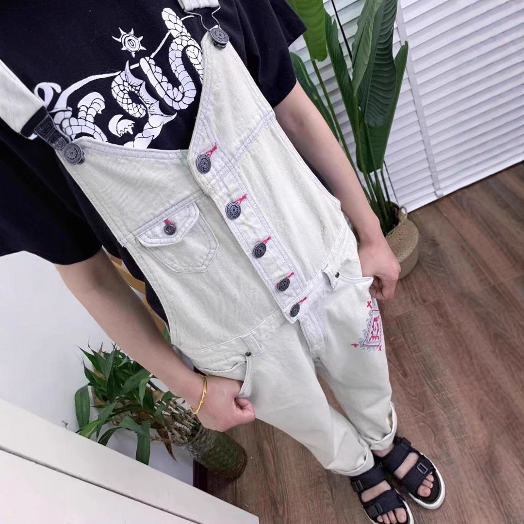 亏本清仓春夏新款2025新款日系贵牌森系绣花宽松牛仔背带裤连身衣