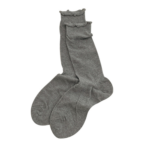 Pile socks, thin style, fairy pure desire, summer mid-tube women's socks, cream ballet style, curled edge, slimming Japanese stockings