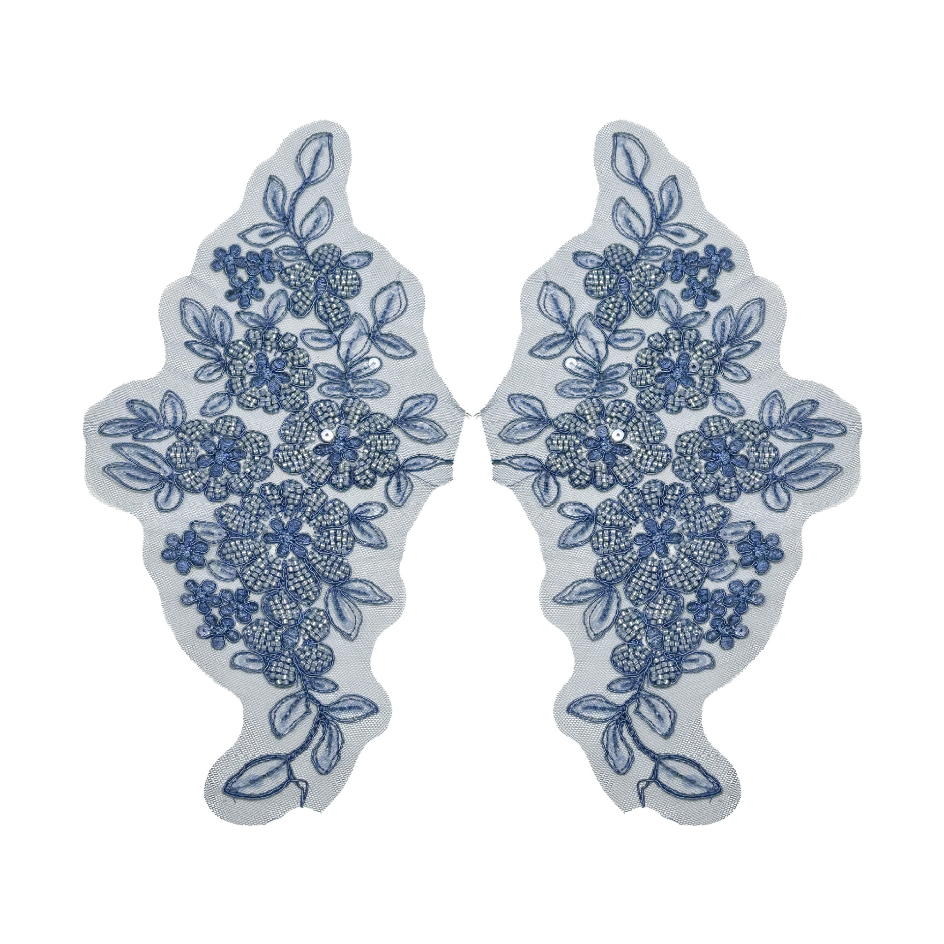 Tela de encaje con bordado floral de lentejuelas multicolor para vestidos, trajes de gala y materiales de decoración de bolsos. image 12