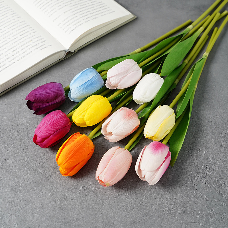 Charming Craft Wet Sensation High-End Artificial Flower Tulip Touch Home Living Room Decoration Fake Flower Arrangement Direct Manufacturer