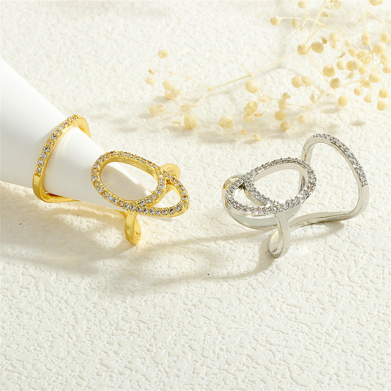 Ins Cool Style Advanced Sense Micro-inlaid Zircon Nail Ring Personalized Niche Design Fingertip Decoration European and American Jewelry