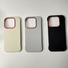 适用小米17皮纹肤感喷漆手机壳撞色镜头PC无边保护套 电商