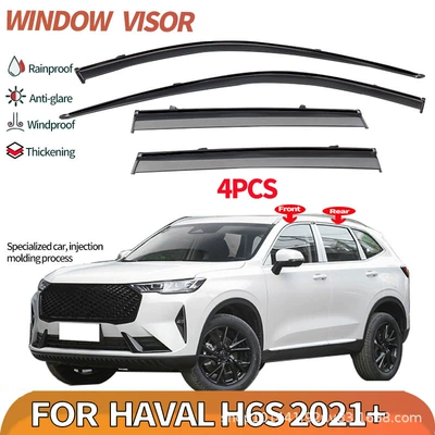 Cross-Border Applicable Haval H6 Rain shield - haval-h6-mk3-2021-4pcs-ps-with-black-bright-strips-rain-shield