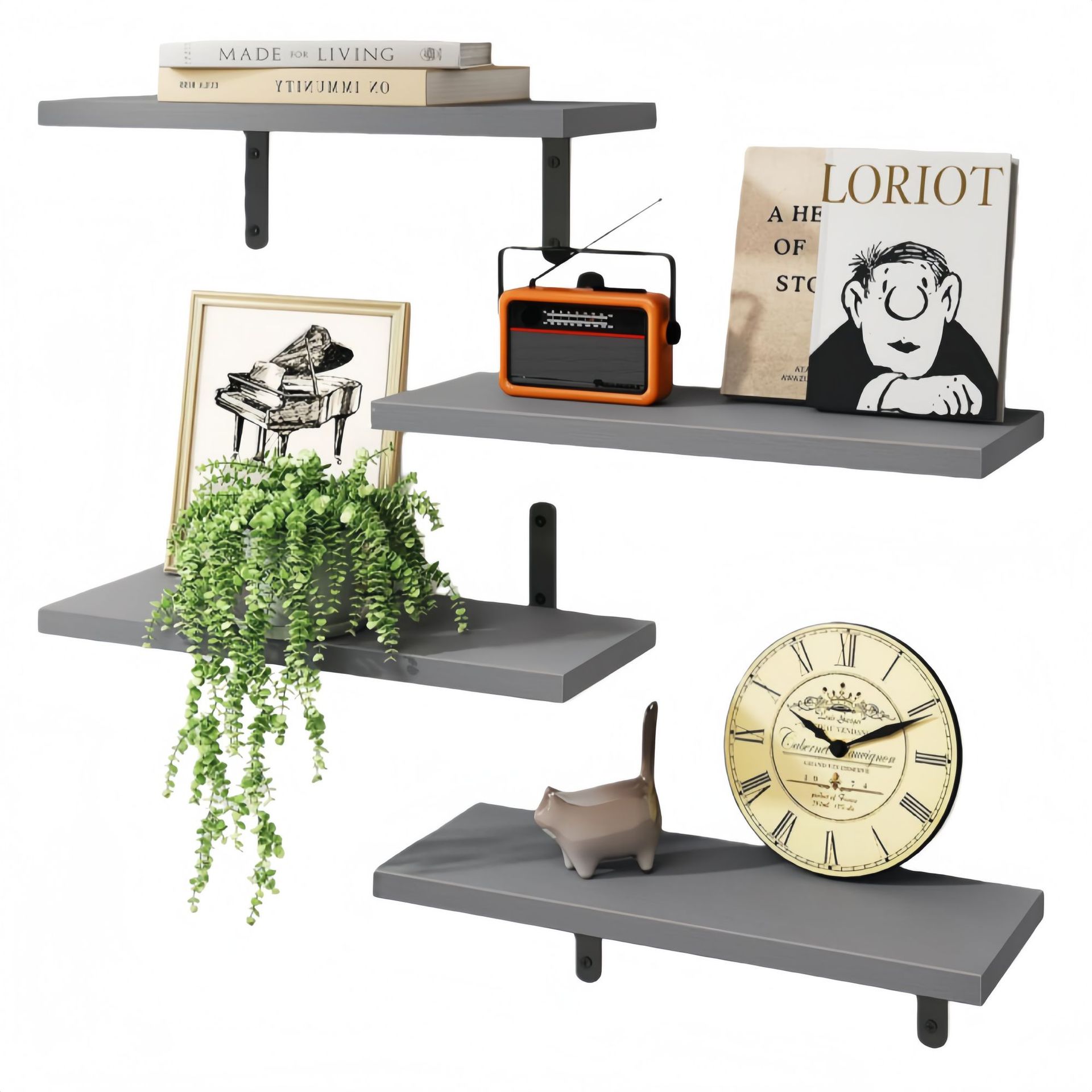 4 boards + 8 semi-circular head iron frames gray