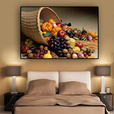 喆敏噴繪油畫裝飾畫單幅水果蔬菜亞馬遜Wish速賣通跨境貨源