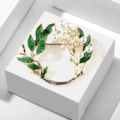 Lanhao Korean Style Fashion Simple Drop Oil Enamel Alloy Gardenia Flower brooch Pin Women's Pin Accessories brooch