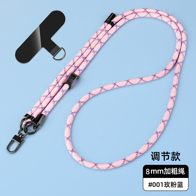 Cordón para teléfono móvil de 8mm, cuello colgante, mensajero, muñeca, eslinga de nailon resistente, cuerda anti-pérdida, longitud ajustable, espalda