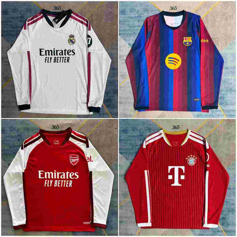 26/27 Real Madrid Arsenal Barcelona Bayern Club Fan Long-Sleeved Jersey Barcelona Jersey