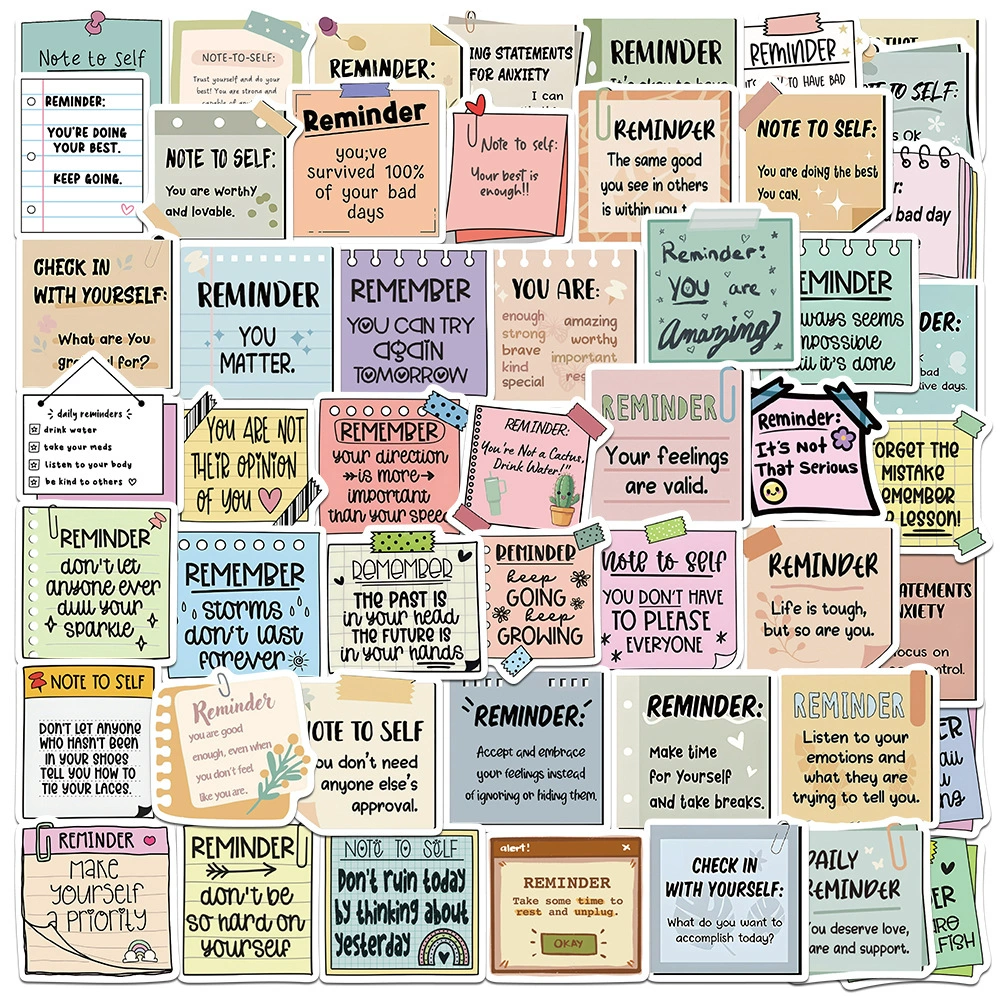 50 трансграничных Reminder напоминание этикетки наклейки для украшения DIY чемодан стакан воды компьютер водонепроницаемый наклейка