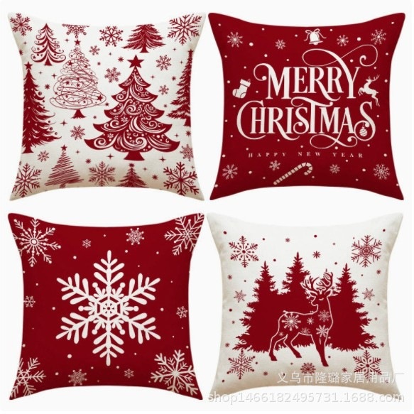 Navidad almohada cubierta de decoración para el hogar almohada de la sala de estar sofá cojín cubierta de dormitorio almohada de cabeza fábrica al por mayor