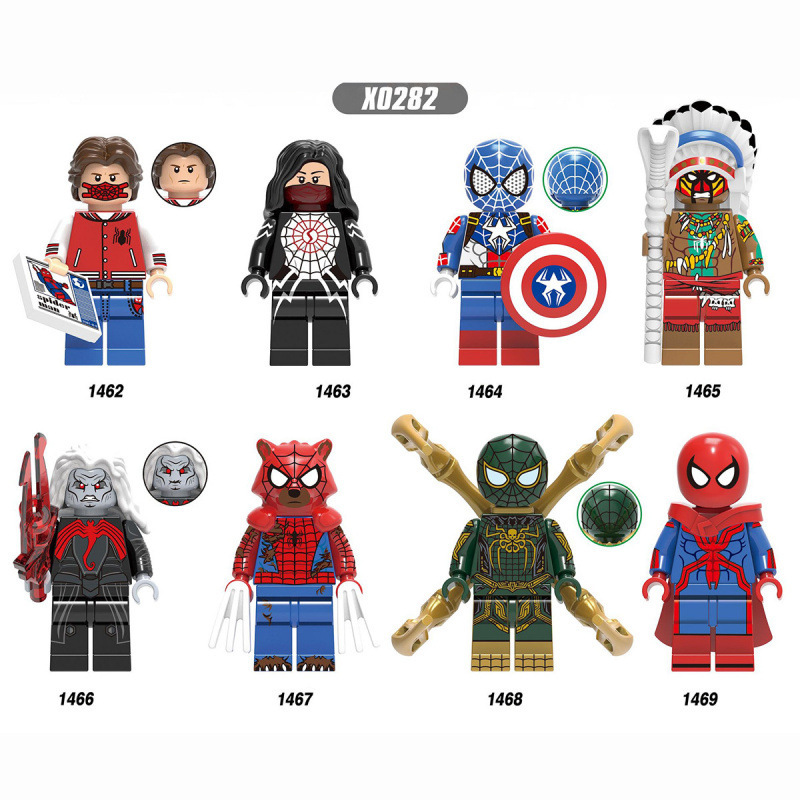 国境を越えた卸売ホットセール互換性のあるレゴスパイダーマンミニフィギュアシリーズ子供の教育用組み立て式小さな粒子ビルディングブロックおもちゃ|undefined