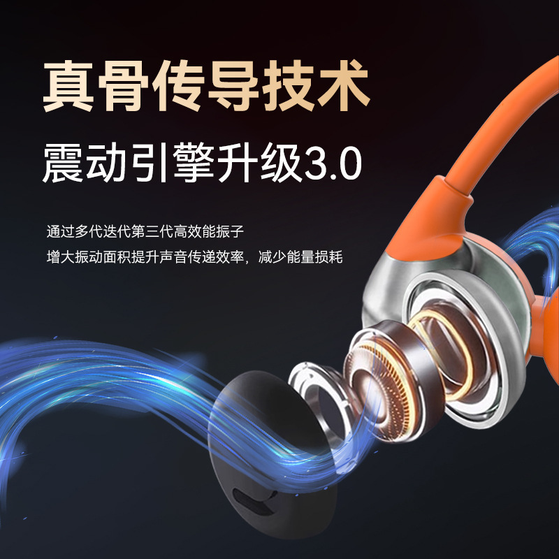 国境を越えた新しい製品骨伝導ワイヤレス Bluetooth ヘッドセット耳掛けスポーツランニングとサイクリング長いバッテリー寿命防水低遅延|undefined
