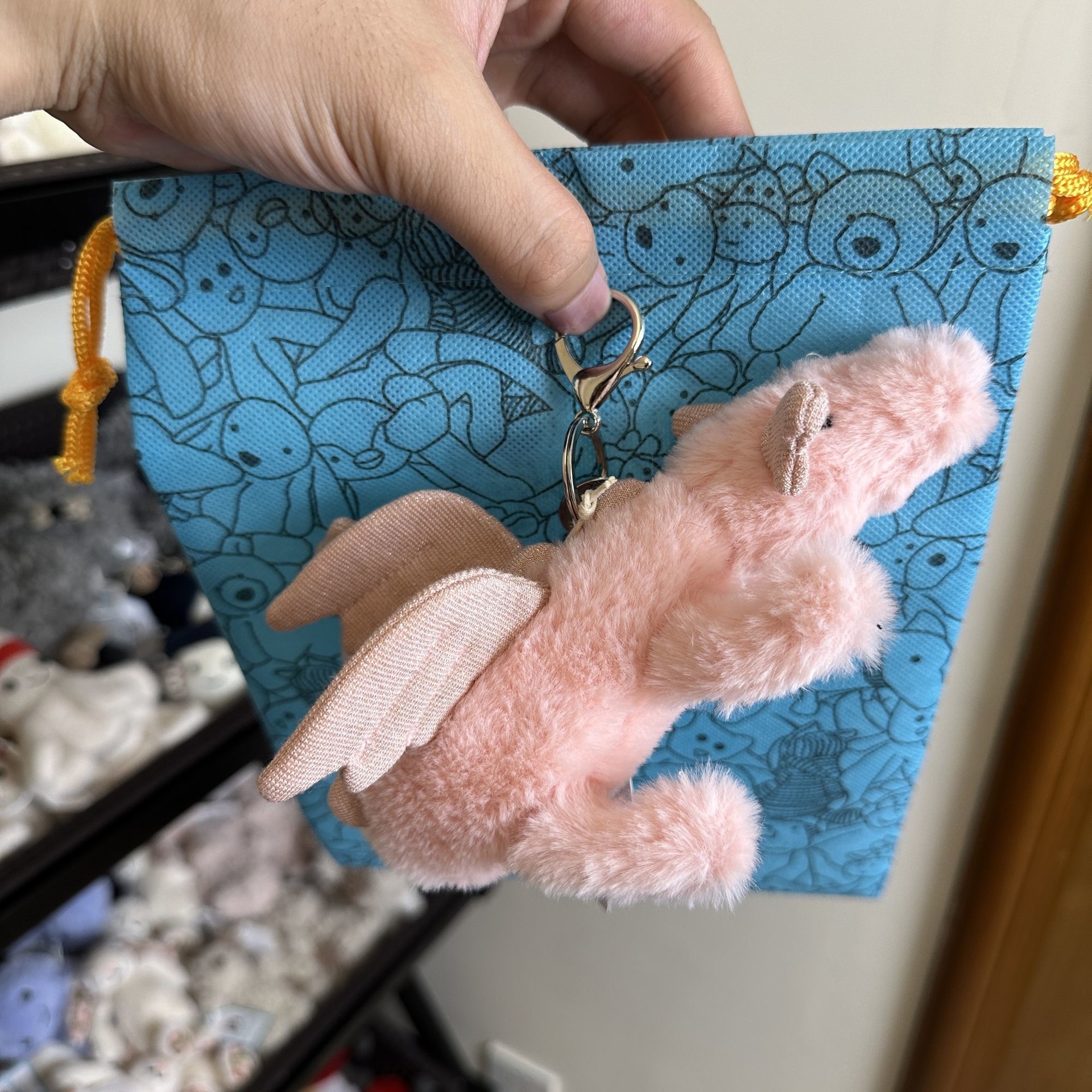 Pink flying dragon pendant