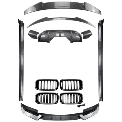 Eyebrow, Grille, Side Skirt, Rear Lip, Big Surrounded - f16-body-parts-with-light-carbon-fiber-pattern-2015-2019