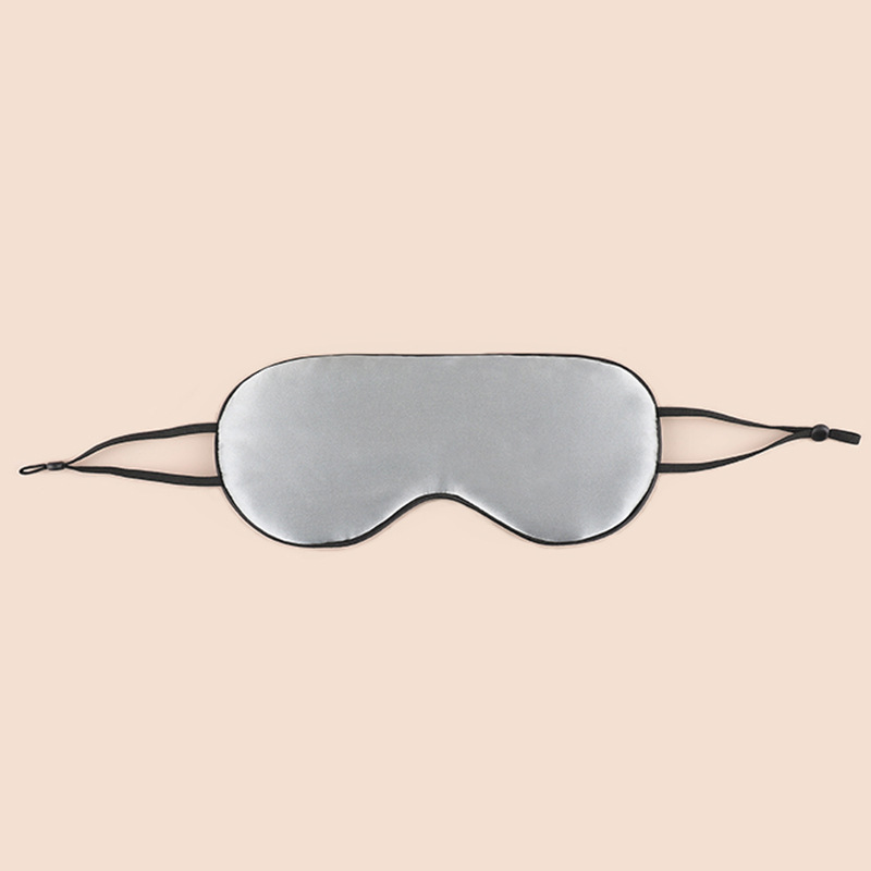 Amazon color sólido de seda de doble cara máscara de ojo de sueño cálido sombreado correa elástica viaje transpirable cubierta de ojo al por mayor