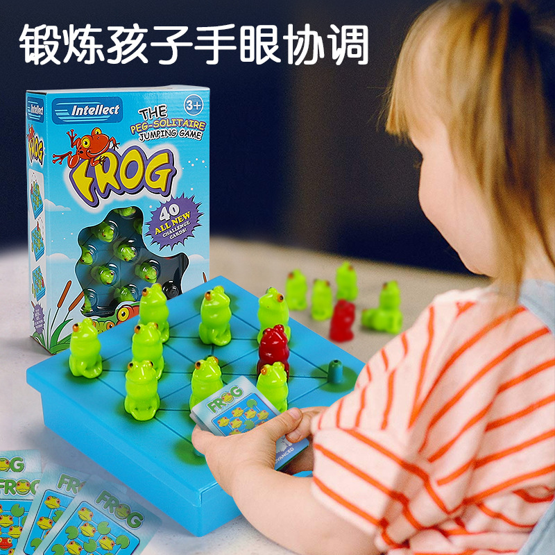 Rana damas tarjeta de educación temprana para niños entrada juego de escritorio ajedrez pensamiento lógico entrenamiento juguetes educativos de ocio