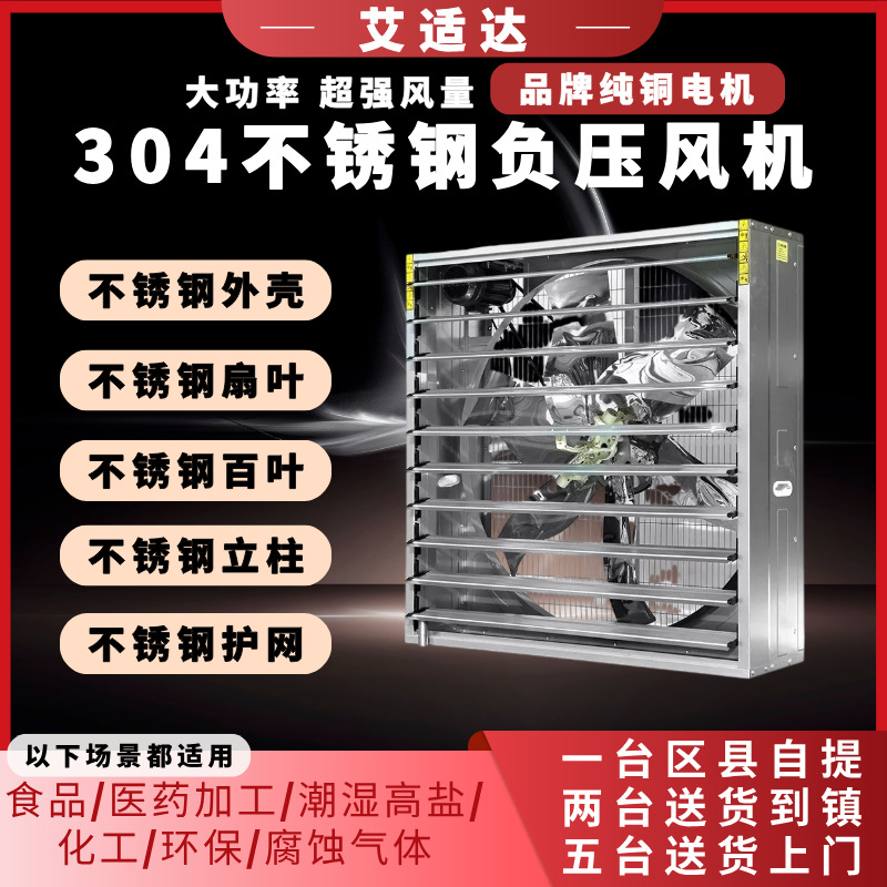 不锈钢工业负压风机 大功率排风扇 弱酸高温环境工厂养殖场换气扇