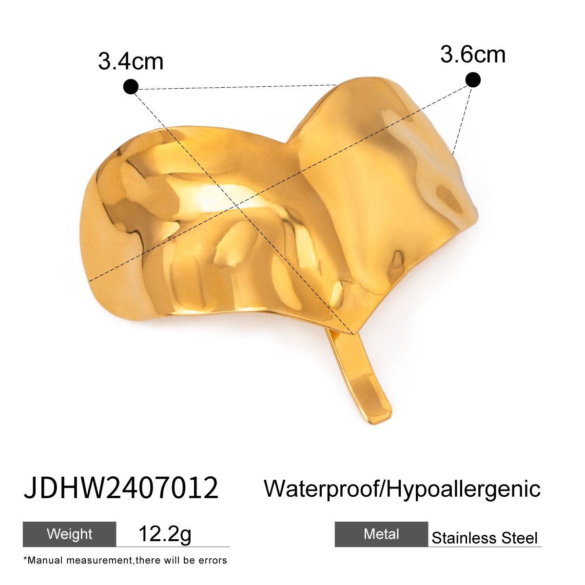Wanxing Europa y los Estados Unidos de acero inoxidable pinzas de cabello de alta sensibilidad pinzas de cabello exageradas joyas de cabello de acero de titanio joyas transfronterizas