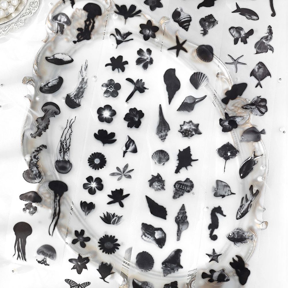 Infeel.Me troquelado cinta PET niebla serie única animal marino tema manual cuenta bricolaje decoración collage