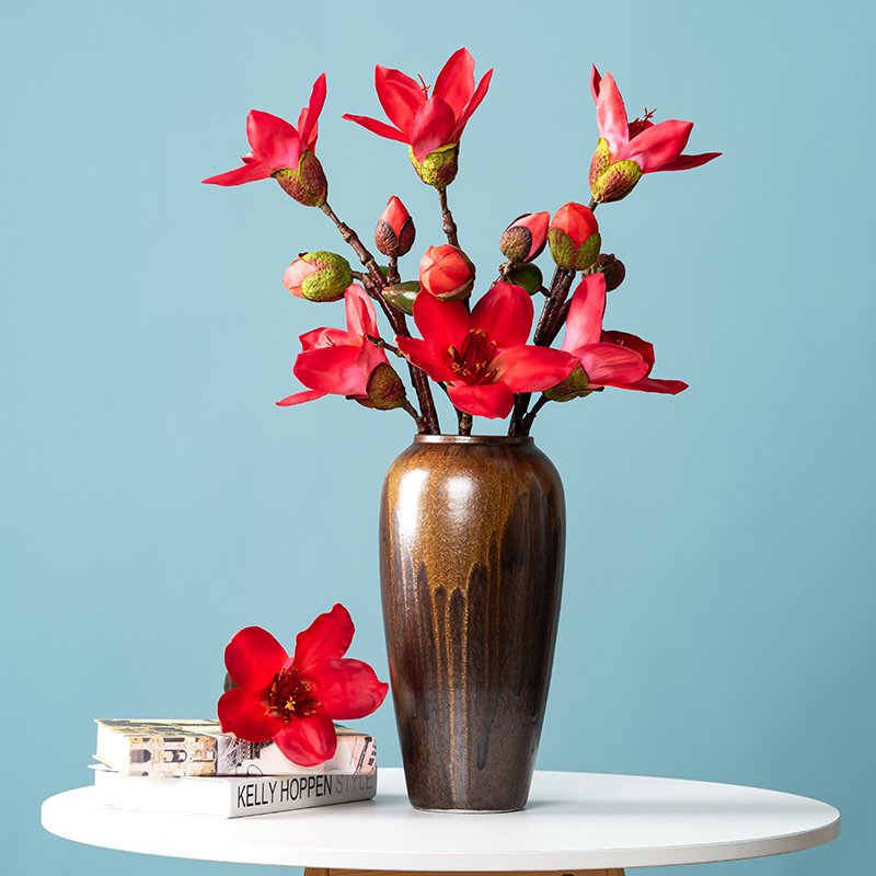 High-quality new simulated flower chiffon flower small branch wood cotton climbing flower home decoration ornament engineering landscape flower arrangement