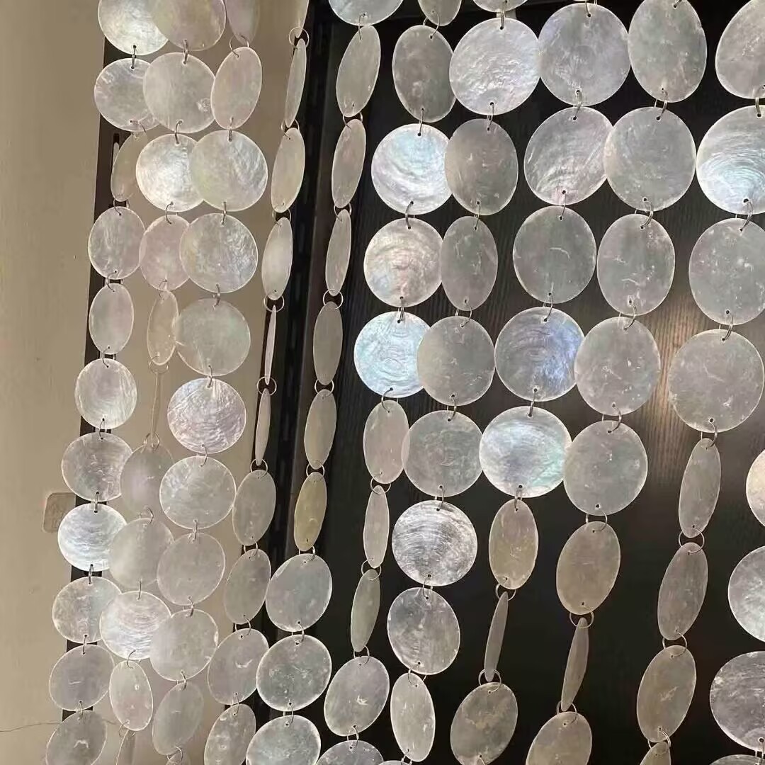 Propósitos de boda conchas, piezas de mica, piezas de decoración de campo, piezas de campana de viento, piezas de mica conchas naturales