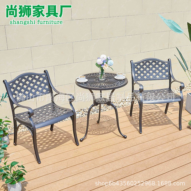 Outdoor Courtyard Table Villa Chair Outdoor Balcony Simple Leisure Garden Table Bench External Cast Aluminum Table and Chair Combination