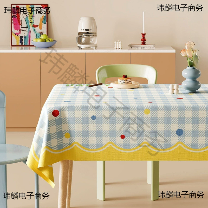 Новая скатерть в кремовом стиле, водонепроницаемая, маслостойкая, грязеотталкивающая, красивая скатерть, популярная скатерть для журнального столика в стиле ins, не требующая мытья.