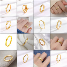 简约周家同款心动款爱心蝴蝶结圆形钛钢戒指女高级感轻奢抖音爆款