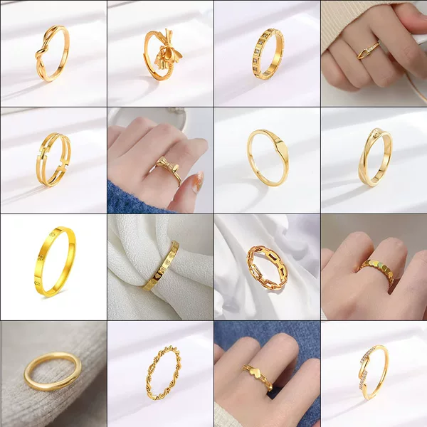Simple Zhoujia Love Bowknot Round Titanium Steel Ring Women's High-end Light Luxury TikTok Explosions