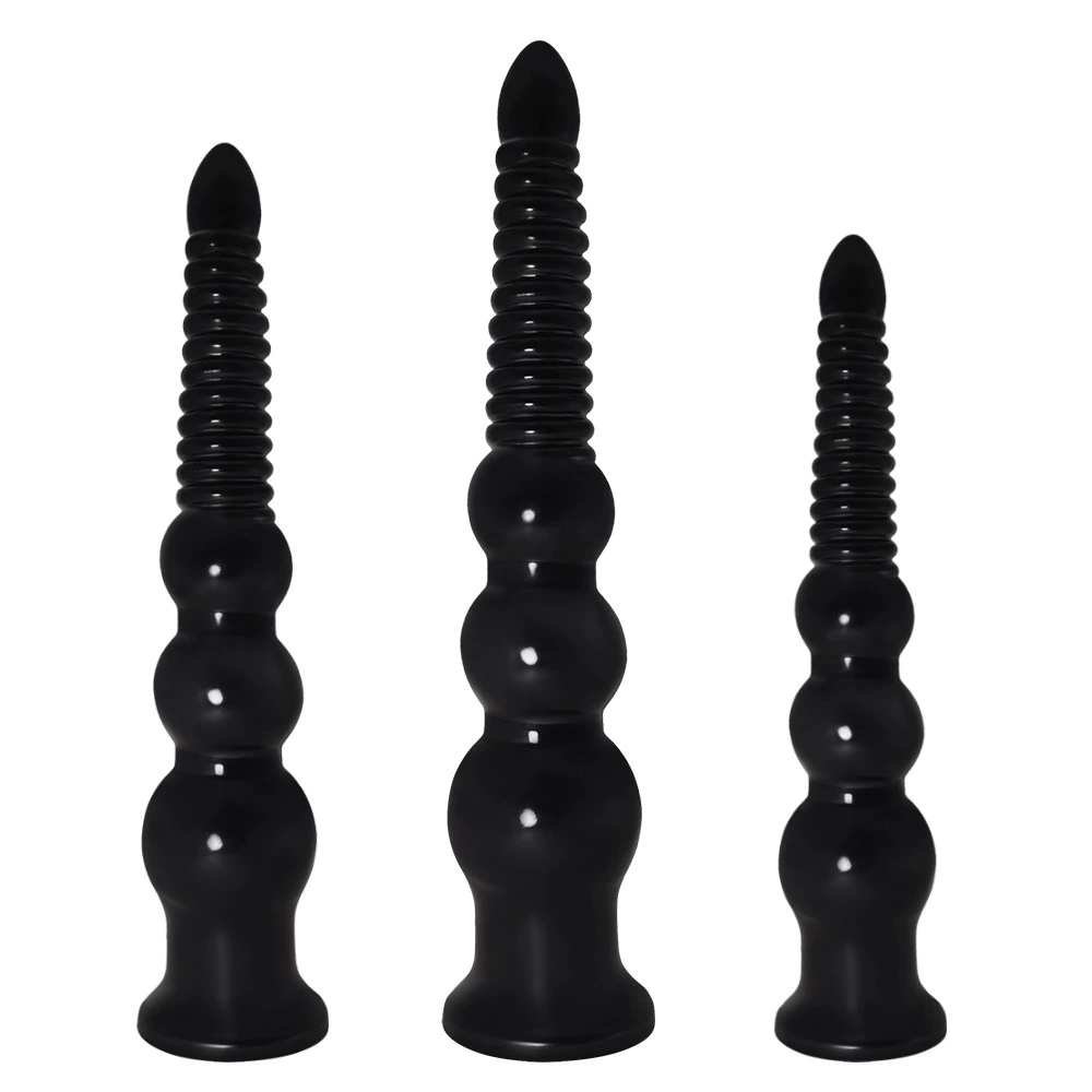 Anal plug extra‑long, large sizes, flared base, black or skin color