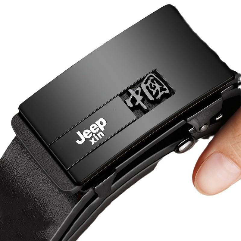 JEEPxin men's belt glue toothless automatic buckle belt Joker a generation of factory direct belt