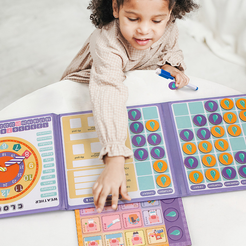 Los niños Montessori Educación Temprana de madera libro magnético ejercicio bebé concentración entrenamiento material didáctico kindergarten juguetes educativos