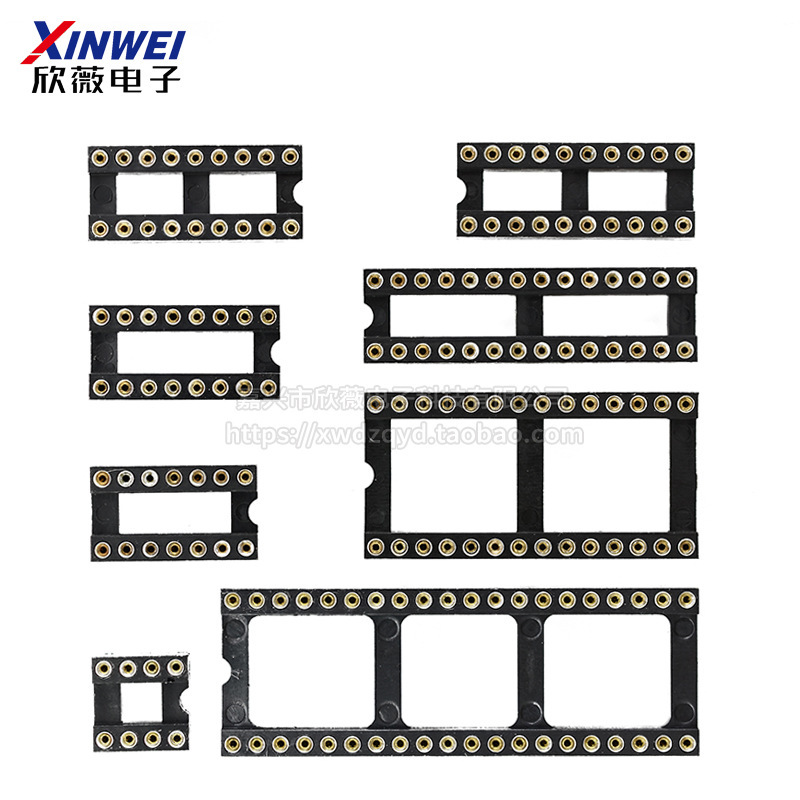 整管ic座6P8P14P16P18P20P24P28P40p足チップベース幅体狭体円孔金メッキ|undefined