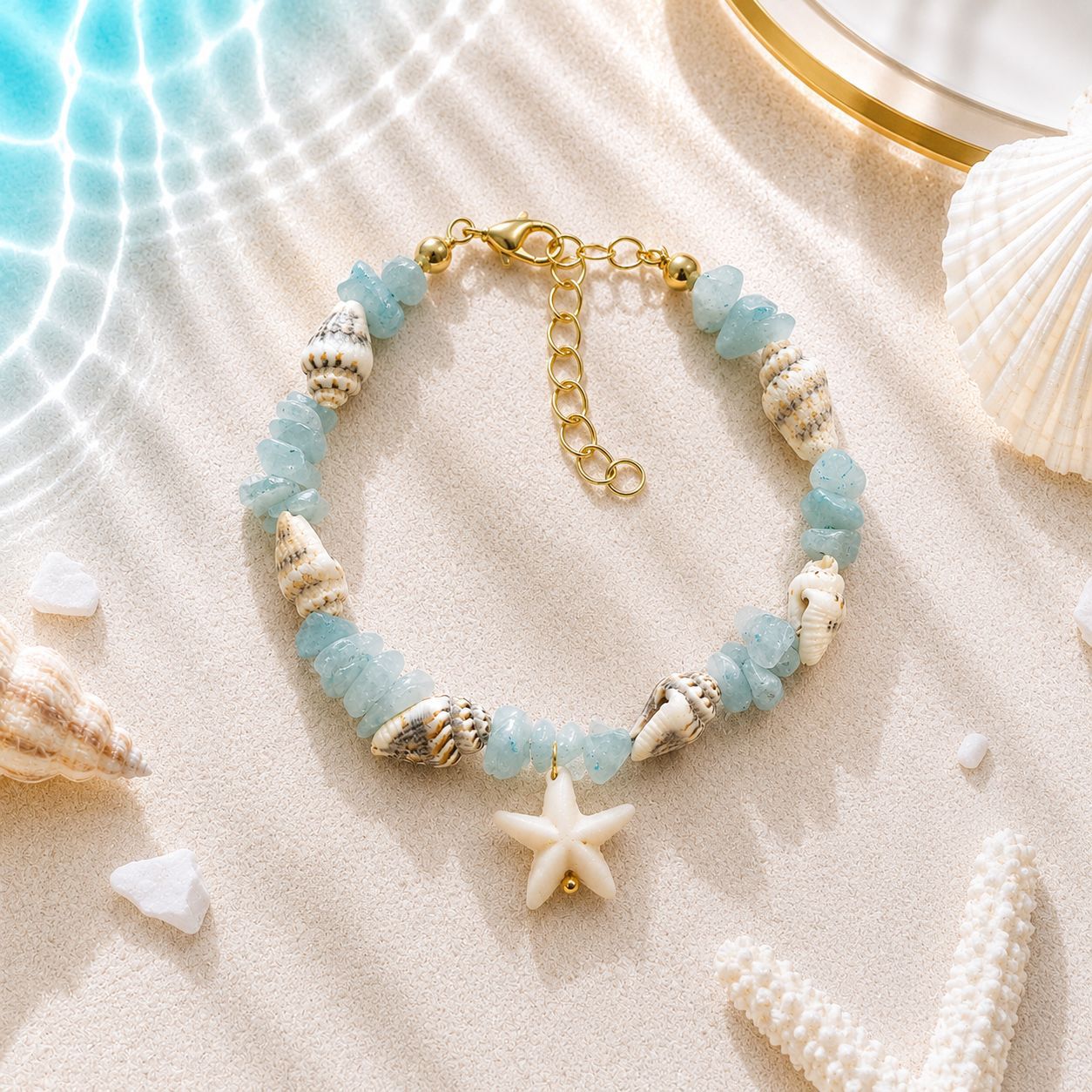 Concha natural, estrella de mar, caracola, pulsera tejida a mano, estilo oceánico, vacaciones en la playa, joyería de nicho para mujer, verano image 35