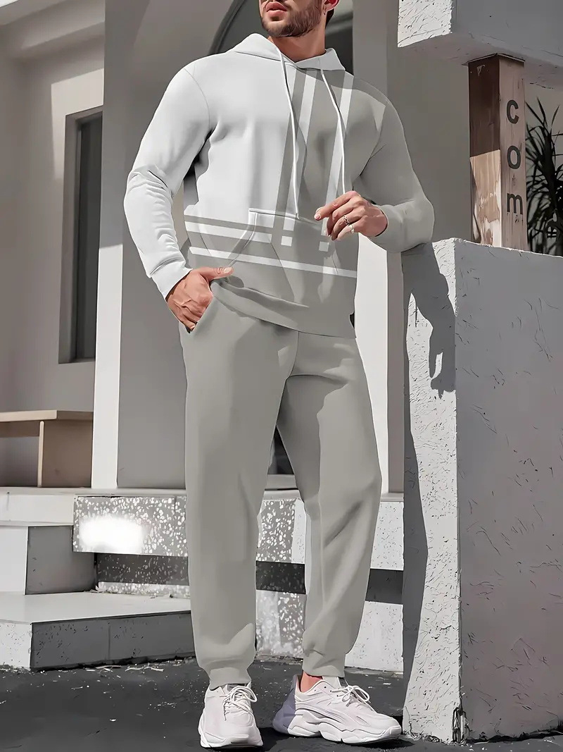 Pantalones de suéter con capucha de primavera y otoño de dos piezas casuales de negocios de todo fósforo MC11-ML1