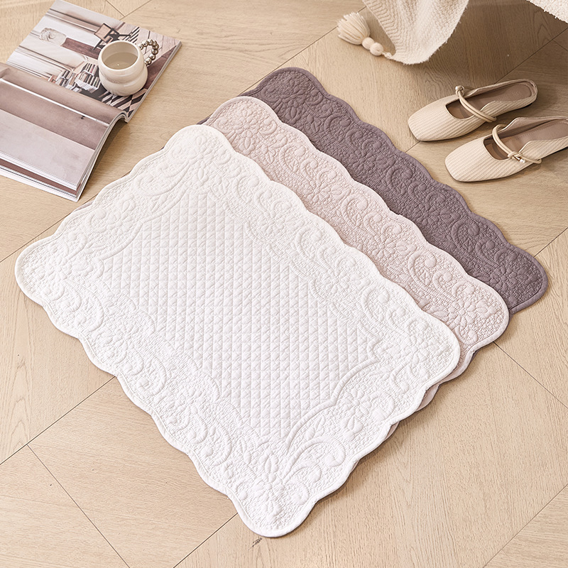 Foreign Trade Pure Cotton Quilted Floor Mat Bathroom Entrance Absorbent Floor Towel Non-Slip Foot Mat Restroom Entrance Mat