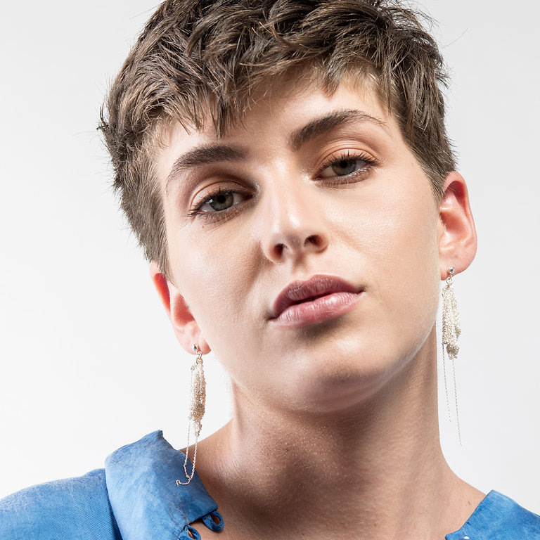 Woven retro earrings handmade