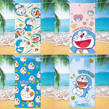 跨境外贸新款可爱哆啦a梦沙滩巾儿童通用卡通超细纤维沙滩浴巾