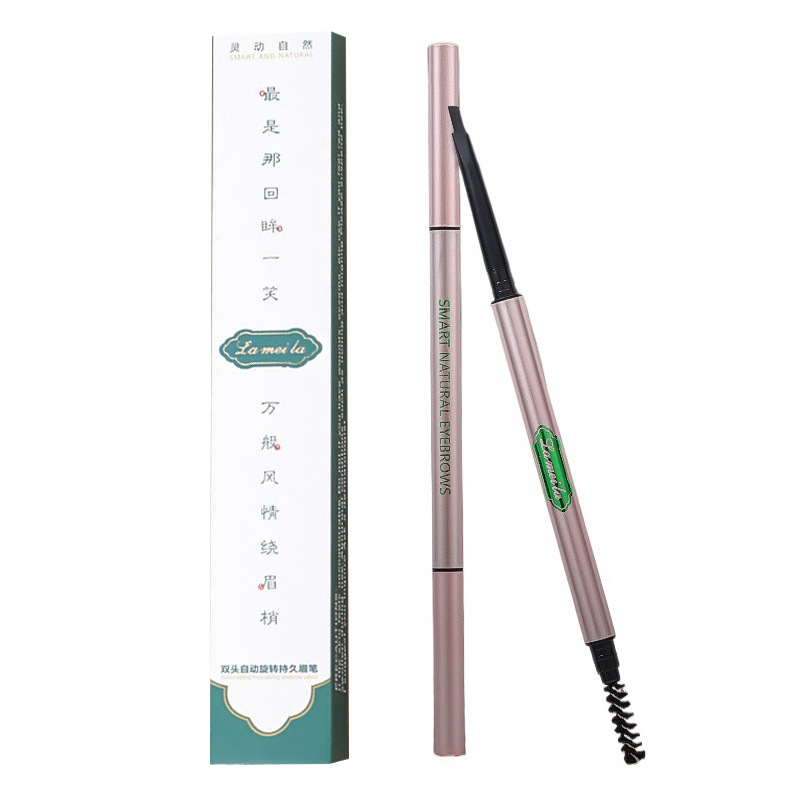 Hot-Selling Product: Lameila Double-Headed Automatic Rotating Eyebrow Pencil, Non-Fading, Long-Lasting, Sweat-Resistant, Natural Fine Eyebrow Pencil