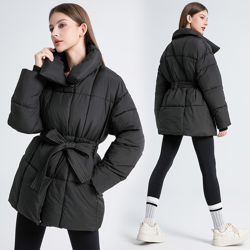 Foreign Trade Down Cotton-padded Jacket Women's Middle School Long 2024 Winter New European and American Style Design Sense Cotton-padded Jacket Student Cotton-padded Jacket Foreign Trade Down Cotton-padded Jacket Women's Middle School Long 2024 Winter New European and American Style Design Sense Cotton-padded Jacket Student Cotton-padded Jacket