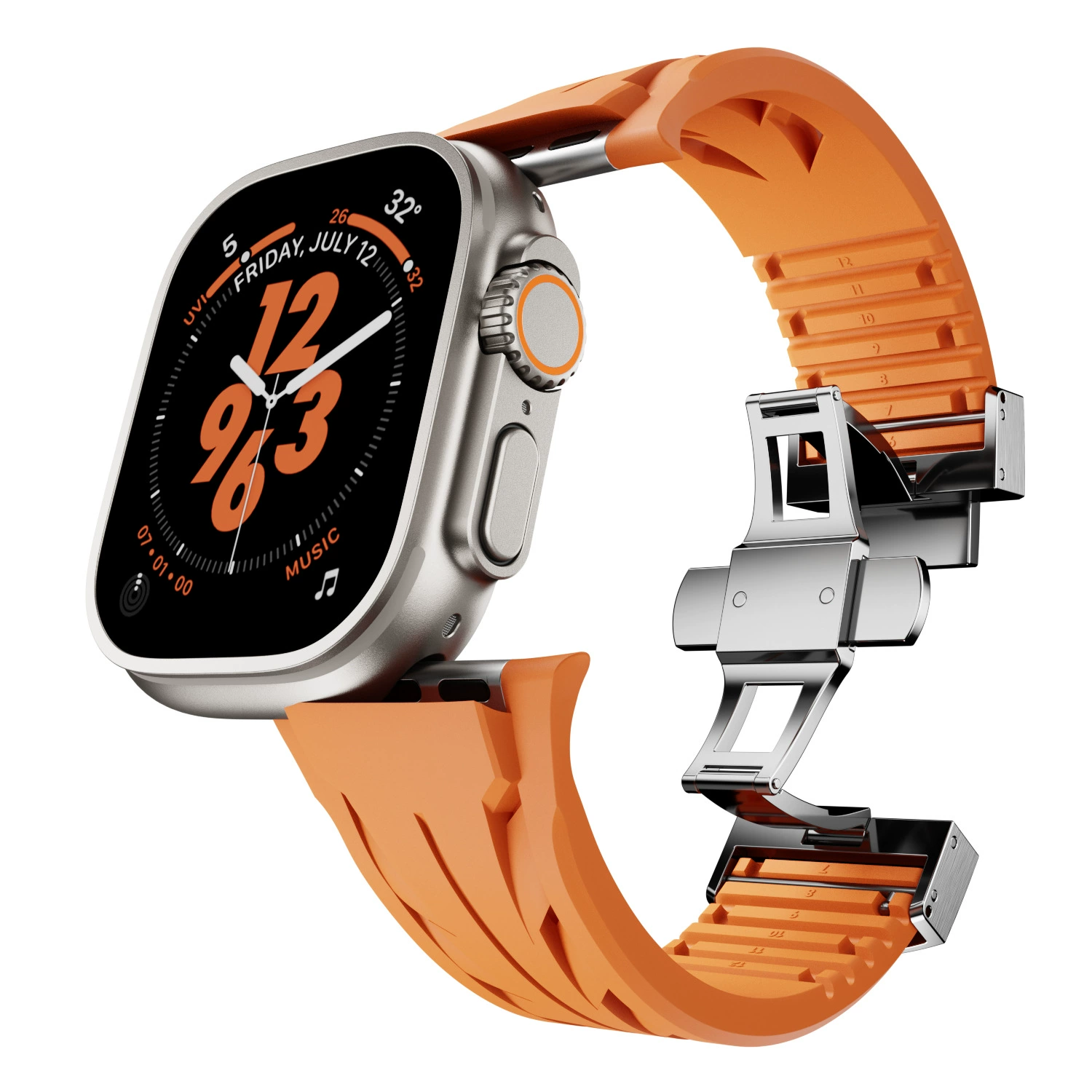 Ремешок для Apple Watch, совместимый с моделями (подходит для AGPPPLE WATCH), фторопластовый/силиконовый ремешок S10, ультратонкая застежка-бабочка