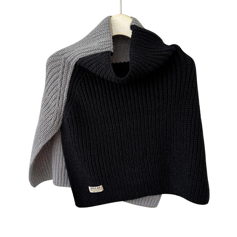 Nuevo color a juego split pullover bufanda chal estilo coreano versátil grueso cálido cuello protección exterior chaleco bufanda