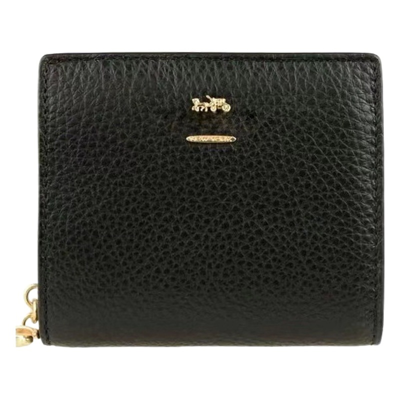 Cartera de mujer con cremallera retro clásica transfronteriza, monedero corto, bolso de tarjeta pequeño, billetera multifuncional simple con doble pliegue